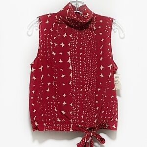 Moschino Boutique Couture luxury Chiffon silk sleeveless chic vintage bow blouse